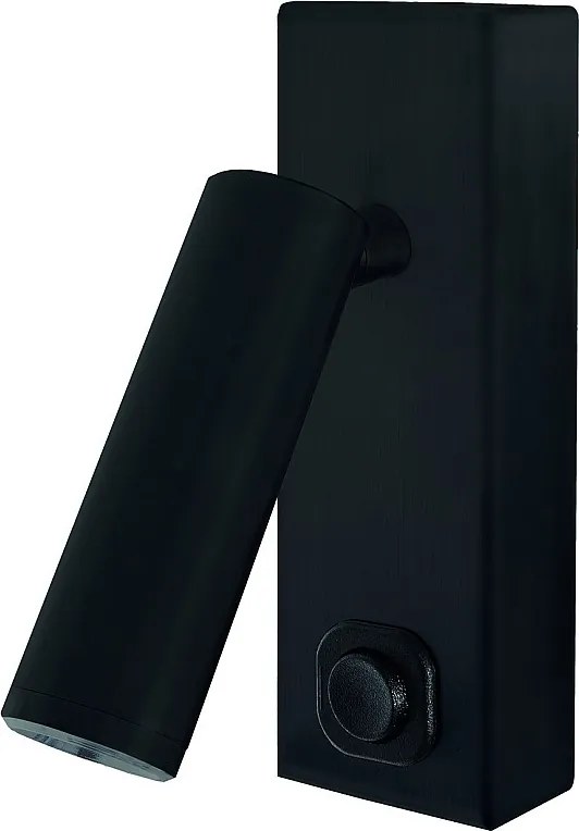 Kinkiet TOSACANA o nowoczesnym i wszechstronnym stylu - Wysoko?? 14 cm - 3W SMD LED - 200 lm i 3k - 90° i 180° - w??czanie i wy??czanie - IP20 - stal i czer?