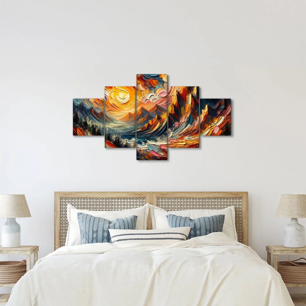 Obraz - Góry oświetlone słońcem (125x70 cm)