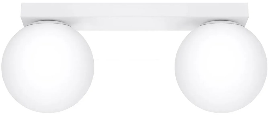 Biała lampa sufitowa z podwójnym kloszem - A164 E7-S81