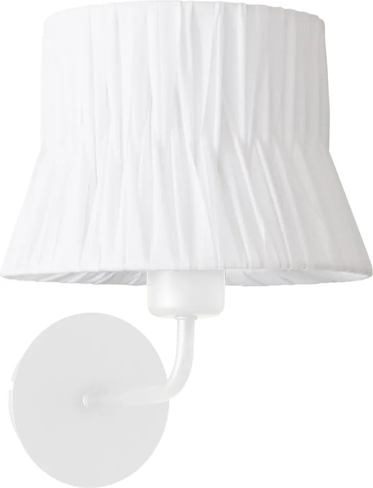 CORA kinkiet styl klasyczny - wys. 23,5 cm - E27 40W - plisowany aba?ur wst?gowy ø20 cm - stalowo-bia?y - IP20