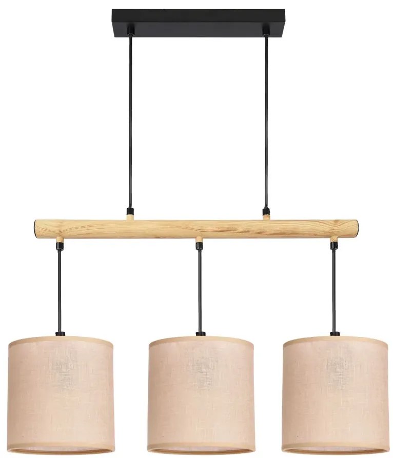 Nowoczesna lampa wisząca trzypunktowa beż+czarny - Z058 S0-W78