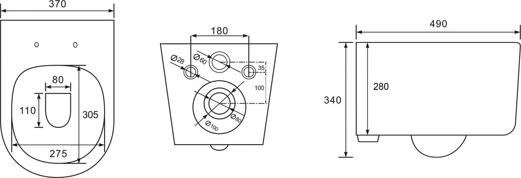 Miska WC wisząca bezkołnierzowa biała MAXIMA MINI z deską wolnoopadającą typu Slim