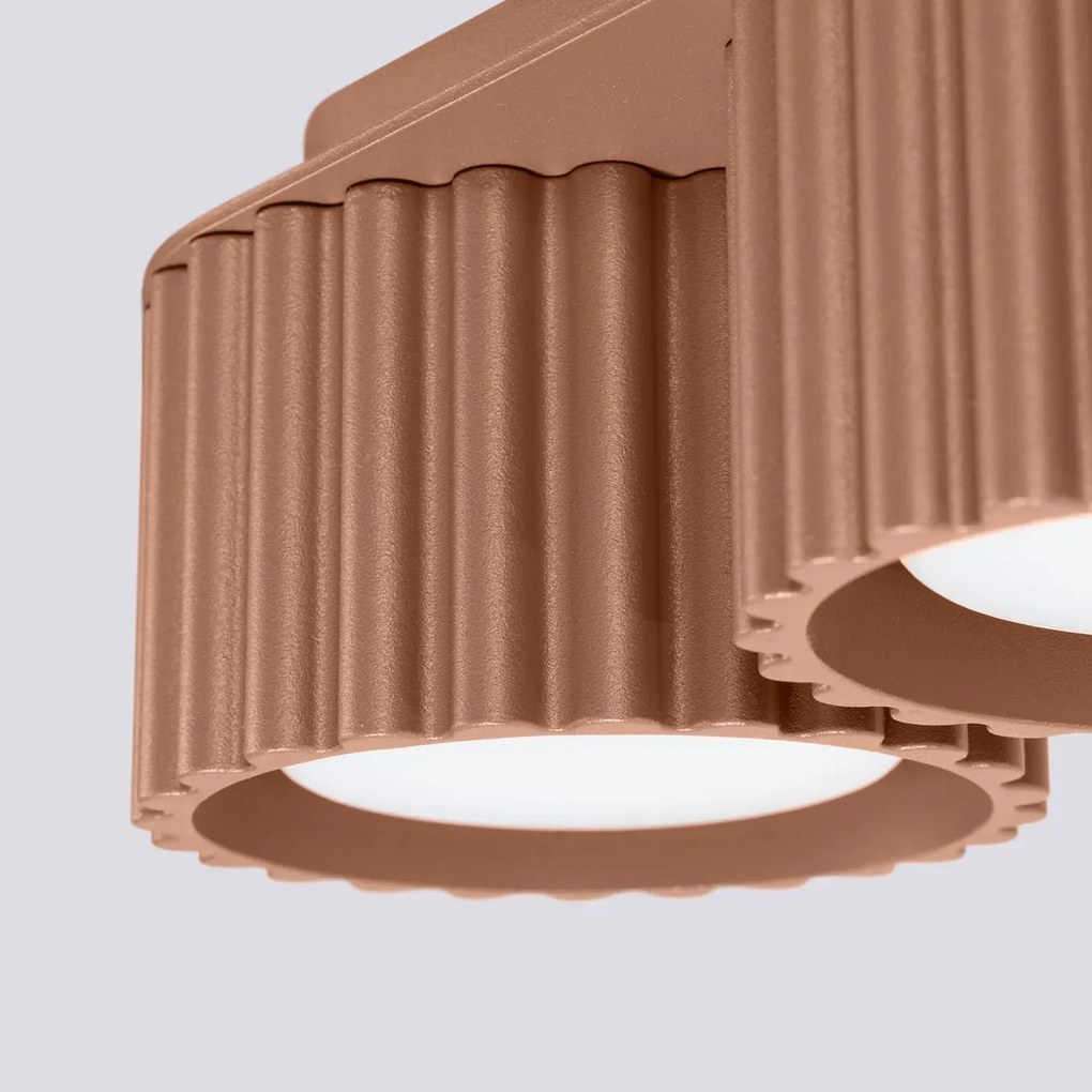 Plafon dwupunktowy AURA 2 mocca GX53 ryflowany SOLLUX LIGHTING