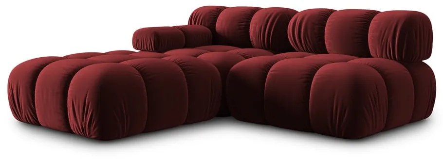 Czerwona aksamitna sofa 282 cm Bellis – Micadoni Home