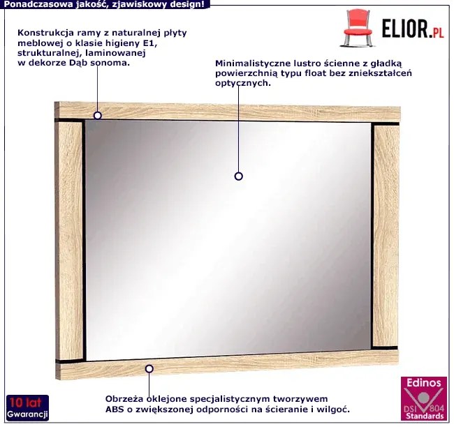 Lustro ścienne w ramie dąb sonoma E8-D44