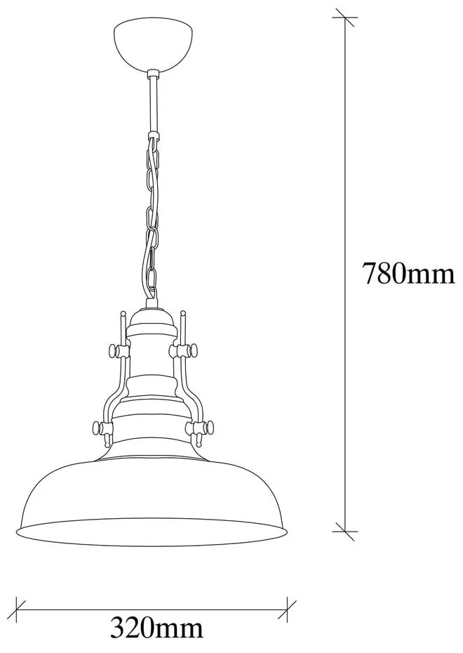 Czarna lampa wisząca z metalowym kloszem ø 32 cm Berceste – Opviq lights