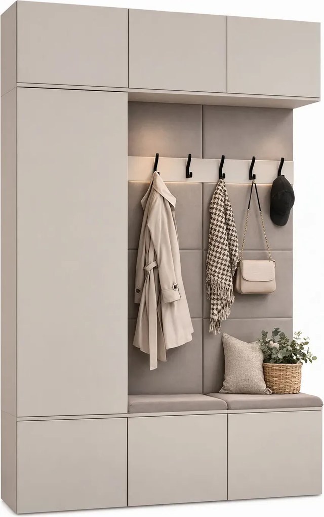 Nowoczesna kaszmirowa garderoba z siedziskiem  A5-E22