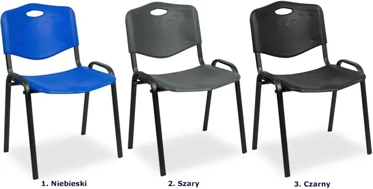 Czarne krzesło konferencyjne ISO sztaplowane - Grande