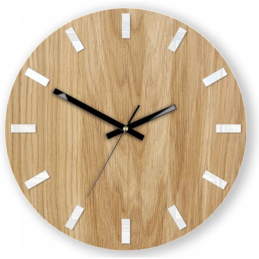 Zegar na ścianę nowoczesny drewniany z cichym mechanizmem okrągły solidny