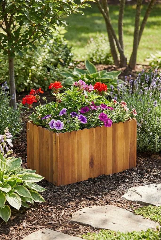 Donica ogrodowa z drewna akacjowego H9-A57