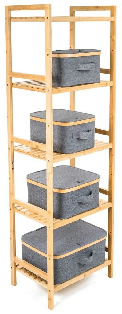 Pojemnik do przechowywania G21 30 x 15 x 15 cm, bambusowy z pokrywką, szary