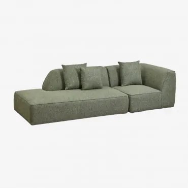Sofa Modułowy Narożny 2-częściowy Z Lewym Szezlongiem Tapicerowany Cardea Bukla Szałwiowa Zieleń - Sklum