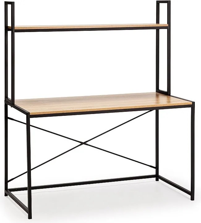 Biurko Colummn Bureau Carmen noir, 1 półka, styl przemysłowy, długość 120 cm.