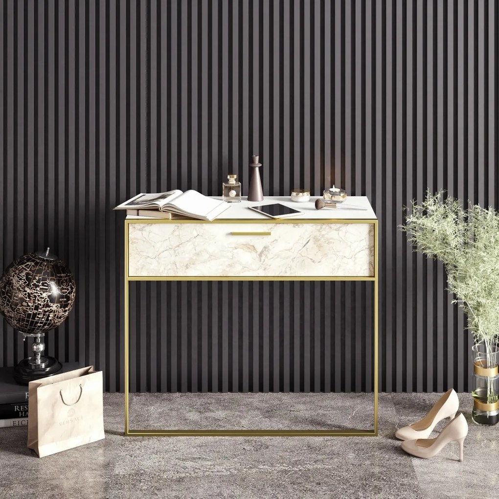 Stolik dekoracyjny Polka White