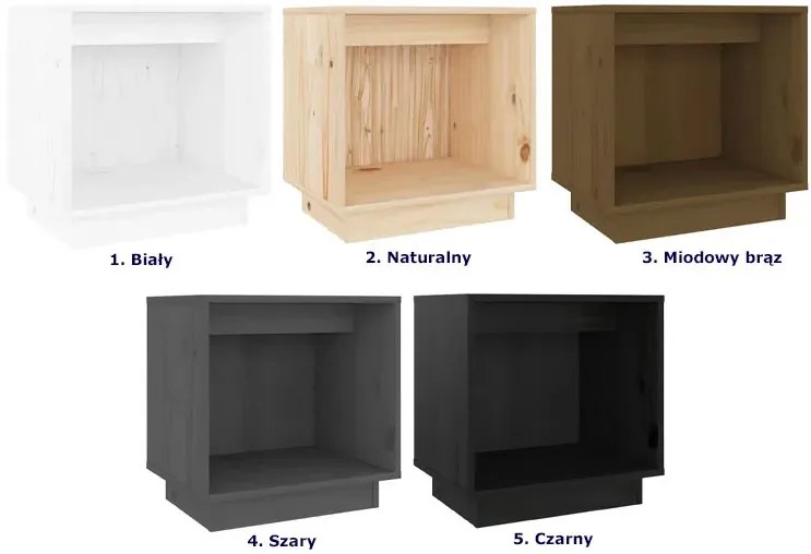 Biała drewniana minimalistyczna szafka nocna - Bakin