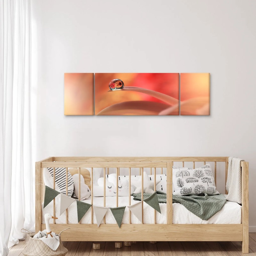 Obraz kwiecistej kropli rosy (170x50 cm)