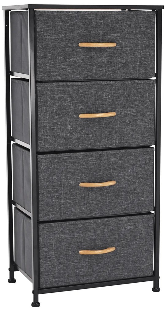 Komoda z szufladami z tkaniny PALMERA, czarny