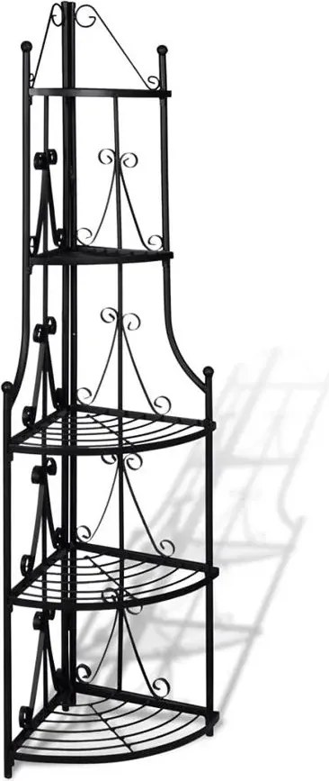 Czarny metalowy kwietnik W2-T08