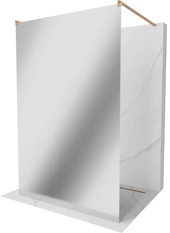 Mexen Kioto ścianka prysznicowa wolnostojąca 120 x 200 cm, lustro 8 mm, miedź szczotkowana - 800-120-002-65-50