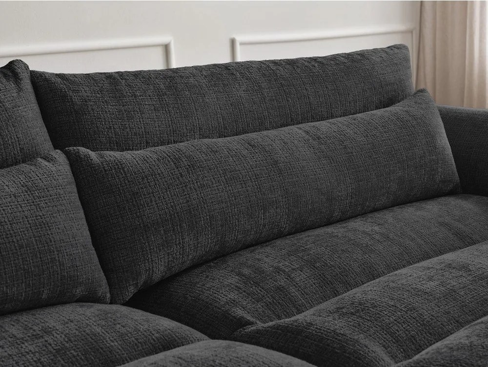 Czarna sofa z tkaniny szenilowej 276 cm Neil – Bobochic Paris