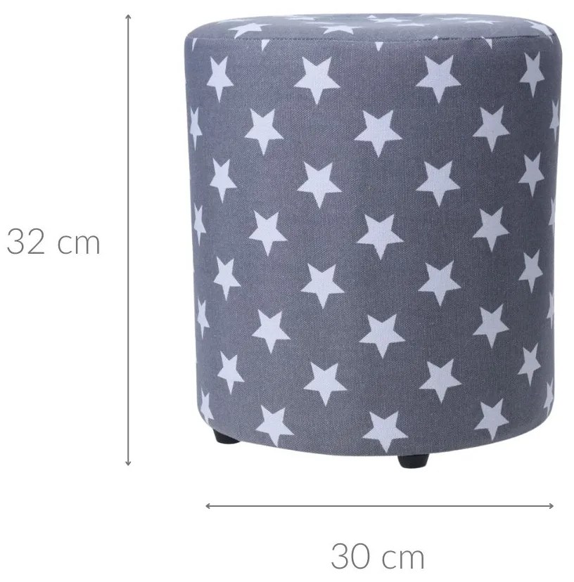 Pufa STARS, 30 cm, z giwazdkami