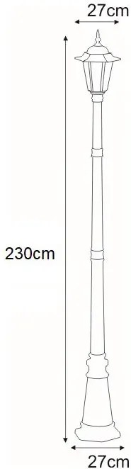 Czarna Wysoka Lampa Stojąca Zewnętrzna Retro M4-A37