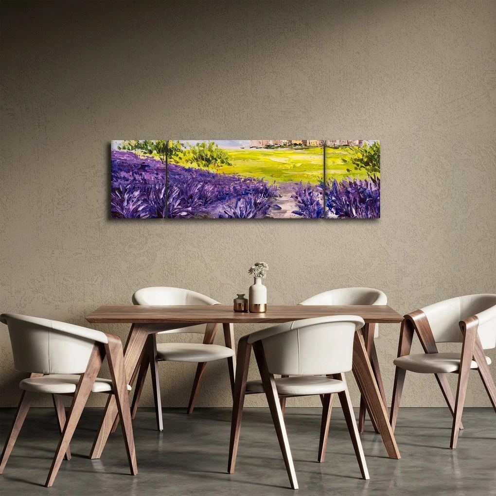 Obraz - Prowansja, Francja, malarstwo olejne (170x50 cm)