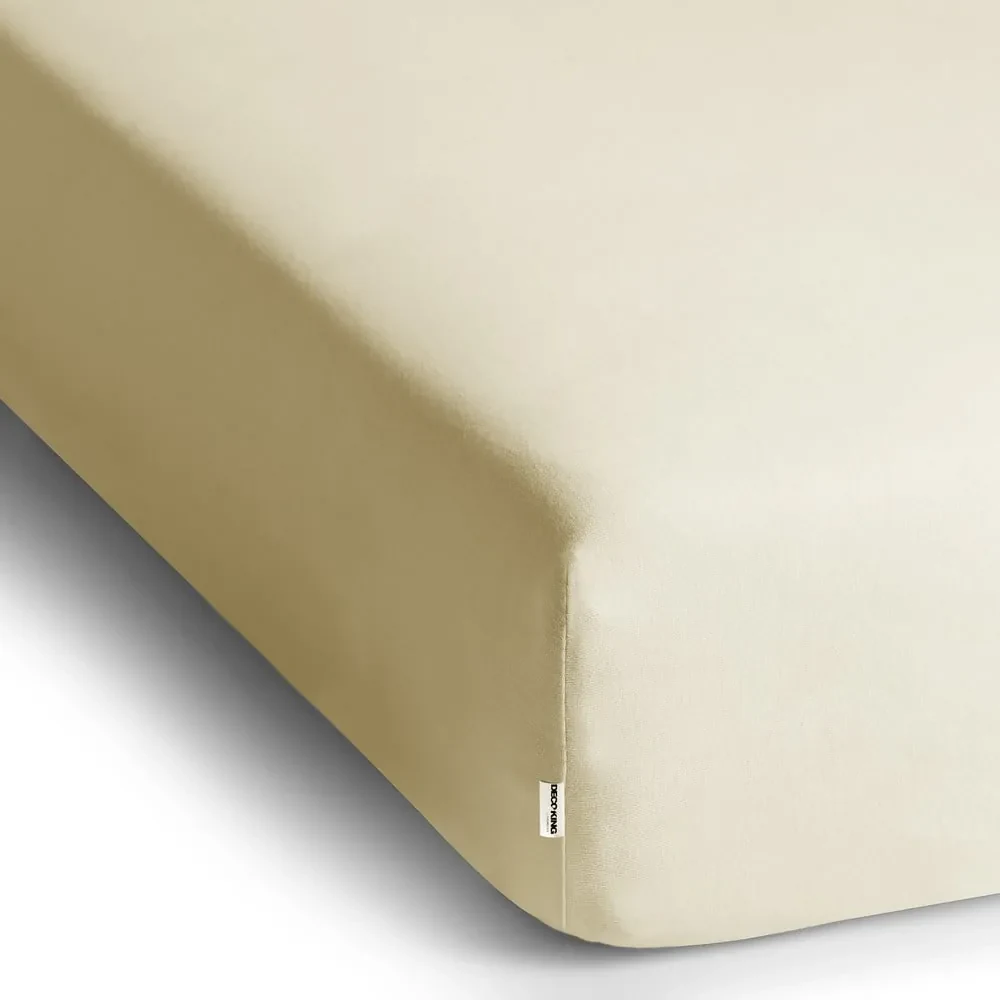 Beżowe dżersejowe prześcieradło z gumką 200x200 cm Amber – Restilo