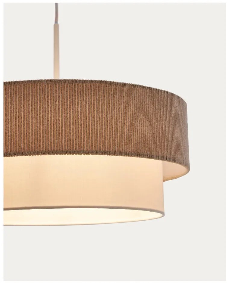 Biała/beżowa lampa wisząca z tekstylnym kloszem ø 40 cm Bianella – Kave Home