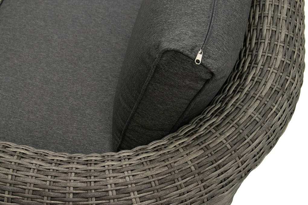 Rattanowy zestaw modułowy BORNEO LUXURY dla 2 osób (szary)