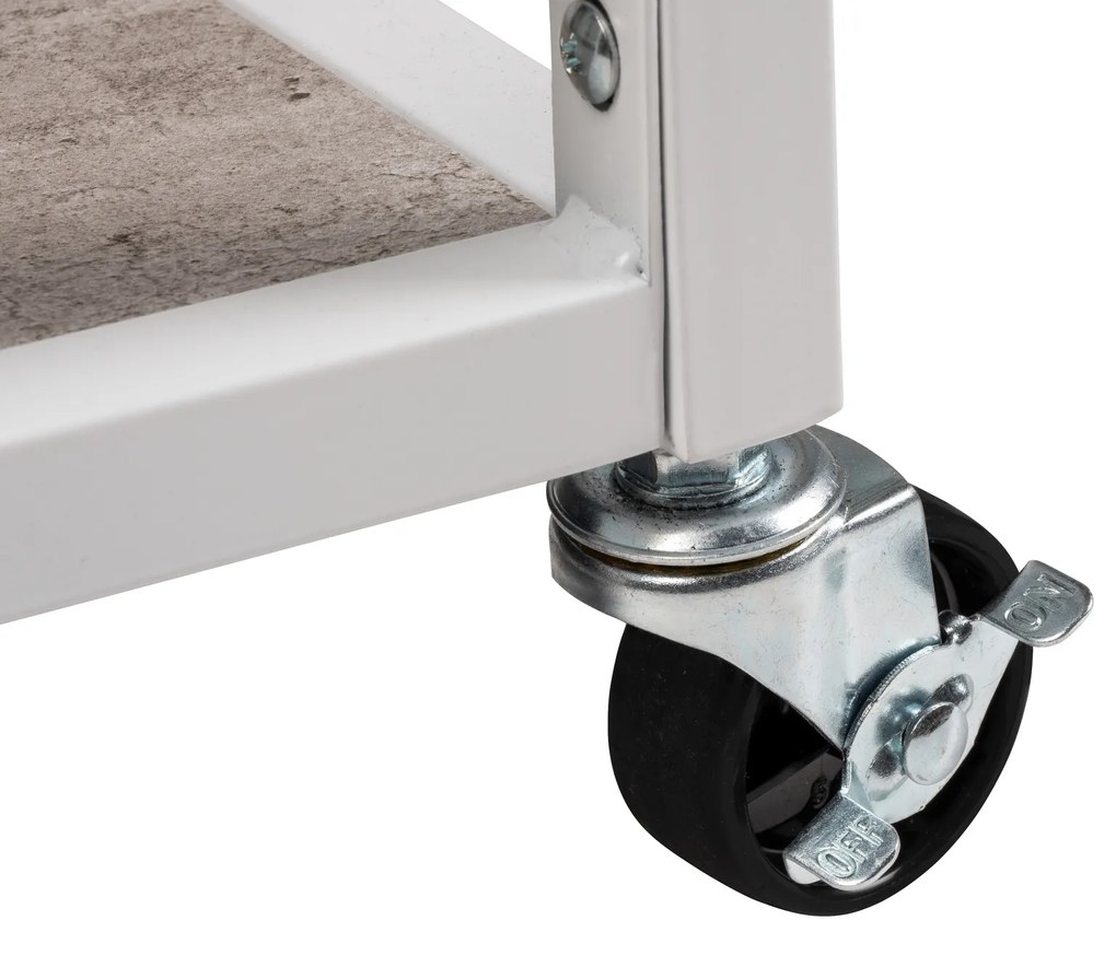 Wózek kuchenny RUSTICO, trójpoziomowy regał na kółkach z uchwytami na butelki i kieliszki - 80 x 89,5 x 40 cm, WENKO