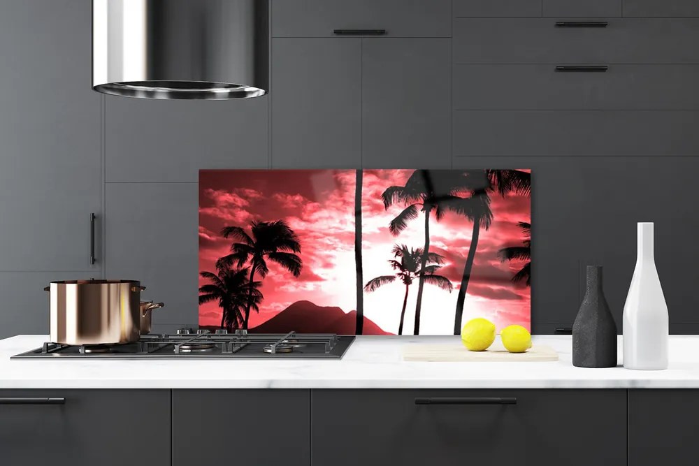 Szkło do Kuchni na Ścianę Egzotyczne Góry W Słońcu