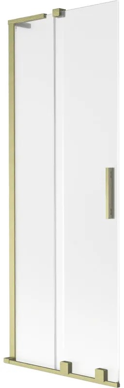 Mexen Velar L parawan nawannowy 2-skrzydłowy rozsuwany 75 x 150 cm, szron, złoty szczotkowany - 896-075-003-31-55
