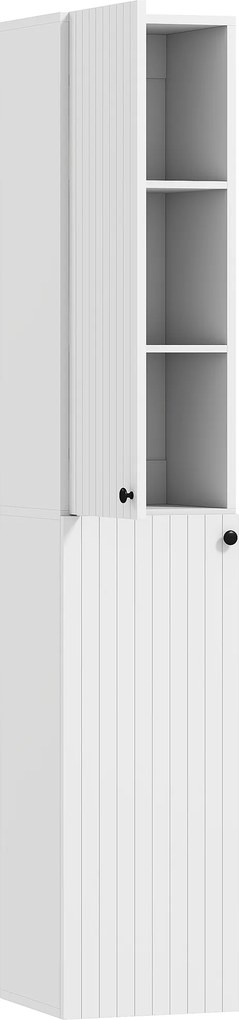 HOMCOM Wiszący szafkę łazienkową, lakierowana powierzchnia, 6 półek, MDF, Biały