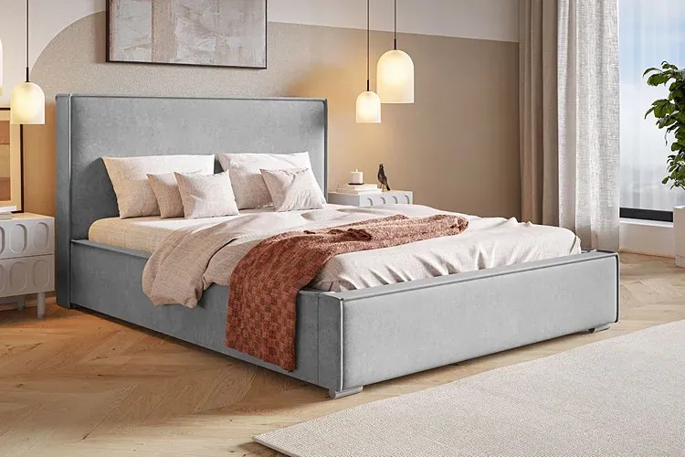 Tapicerowane łóżko dwuosobowe 160x200 Mensis 2X - 36 kolorów