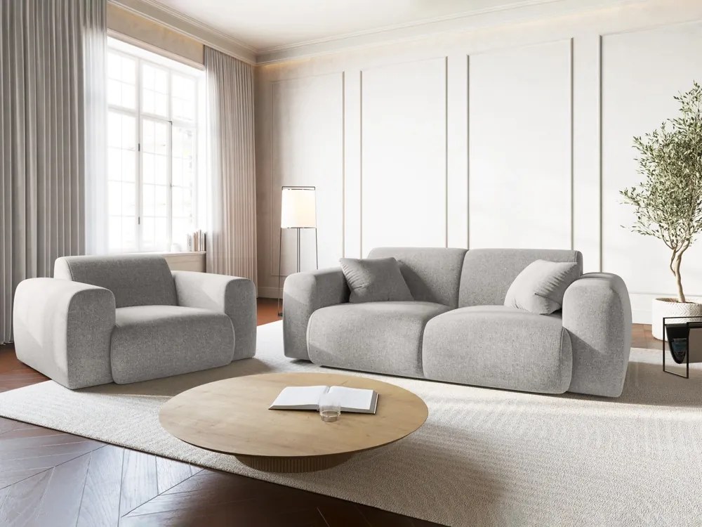 Sofa Theo 2-osobowa - tkanina Chenille - Jasny Szary Maison Heritage