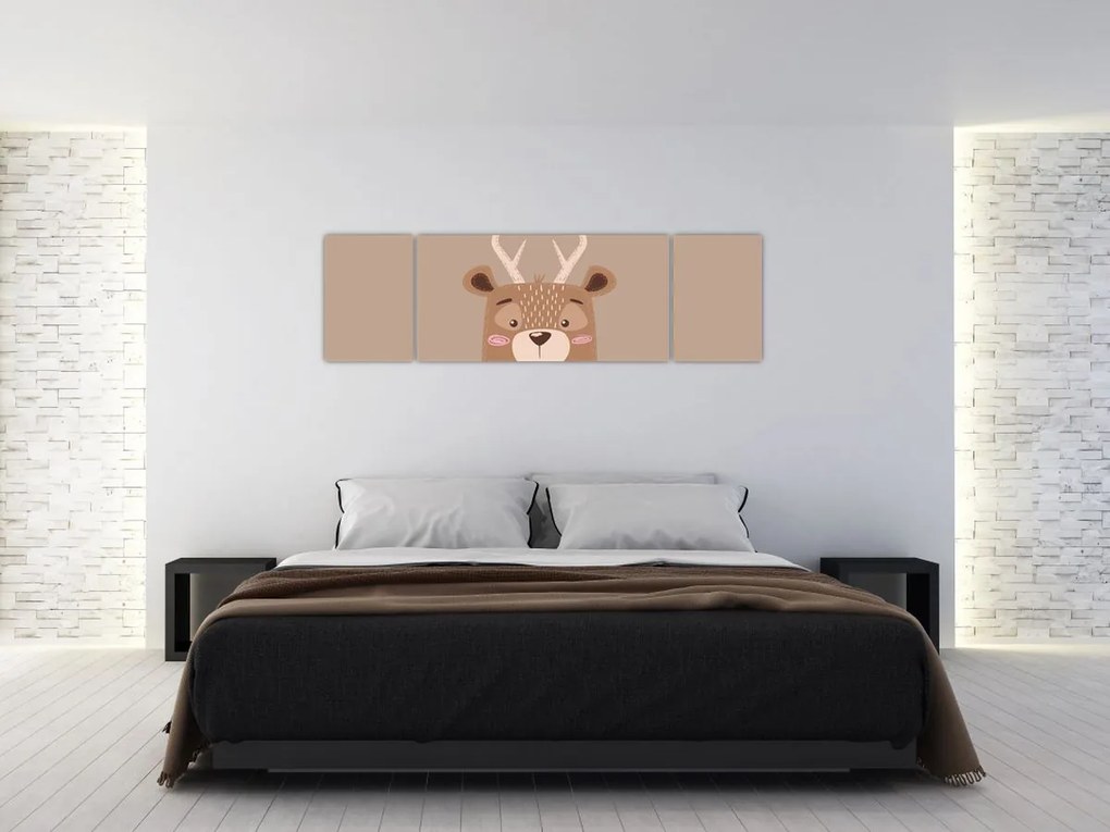 Obraz - Jeleń w koszuli w paski (170x50 cm)