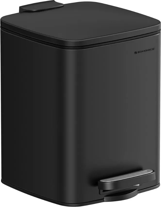 Kosz na śmieci do łazienki NORD, 6 l, czarny SongmicsHome