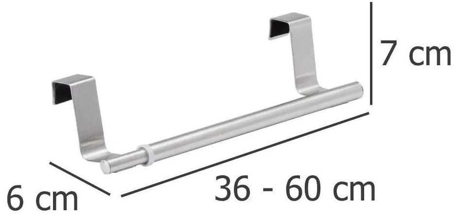 Wieszak na ręczniki regulowany, uchwyt do zawieszenia na drzwi szafki i szuflady, 36-60 cm, WENKO