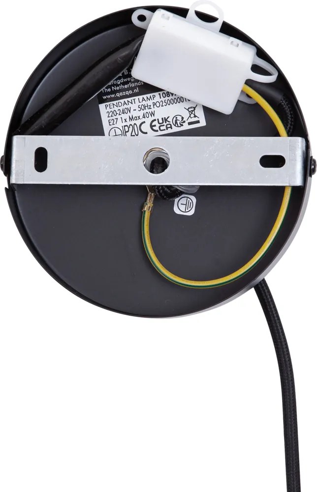 Retro Lampa Wisząca Czarna z Abażurem Taupe - Felt