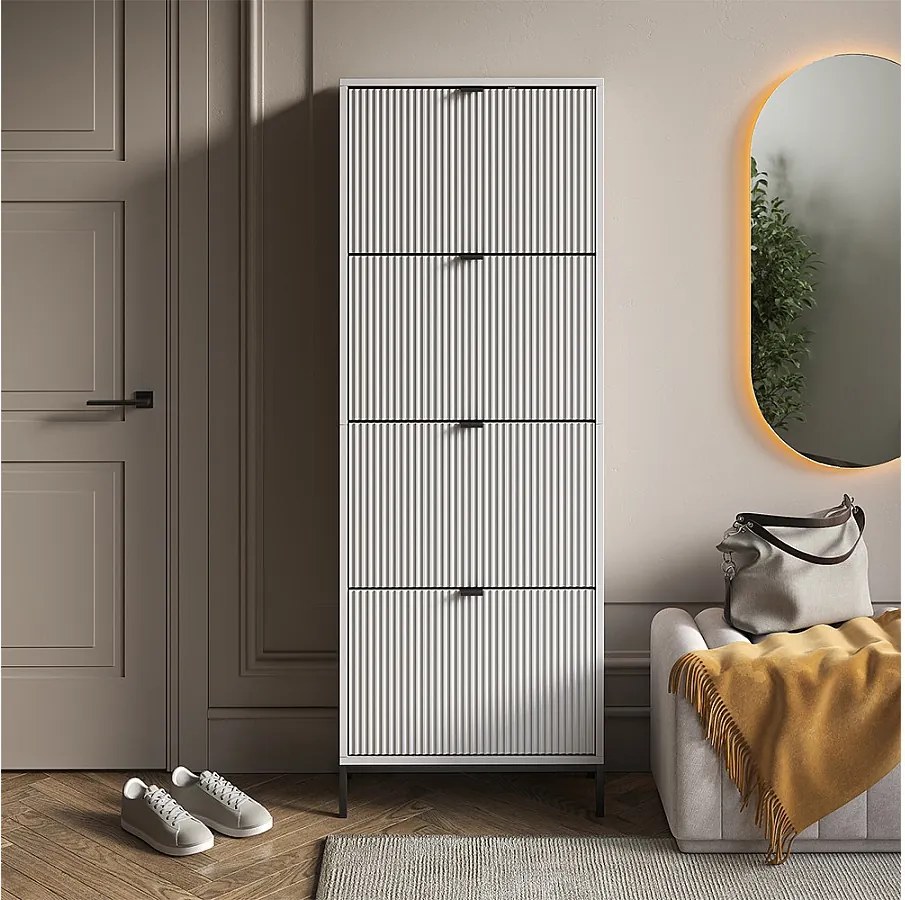 Wózek na buty biały 60x24x168 eliza