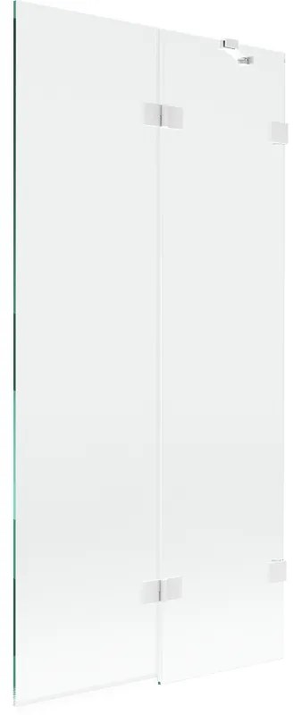Mexen Lunar parawan nawannowy 2-skrzydłowy prawy 90 x 150 cm, transparent, biały - 897-090-100-20-00-P