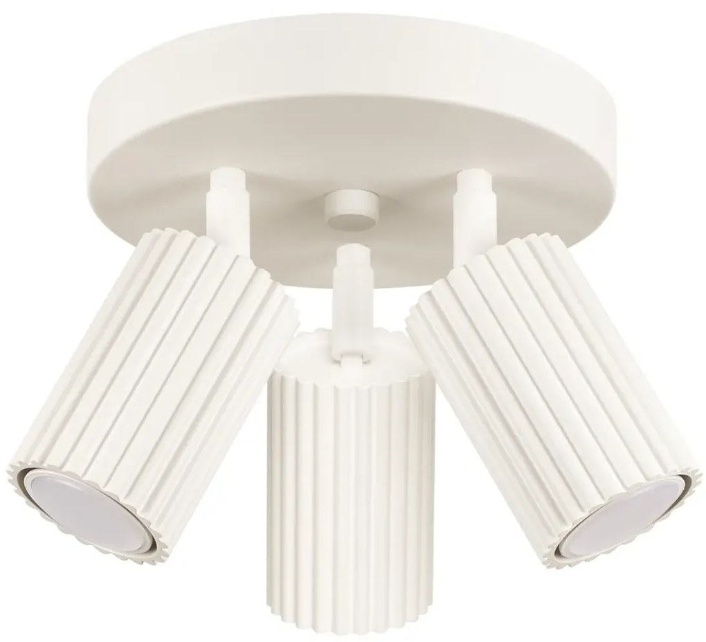 Plafon trzypunktowy KARBON 3P beżowy okrągły SOLLUX  LIGHTING
