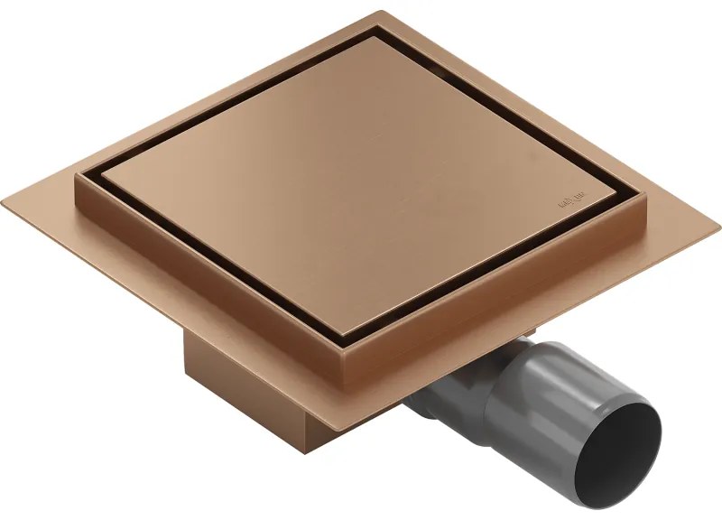Mexen Flat-Q M13 wpust podłogowy kwadratowy 12 x 12 cm, miedź szczotkowana - 1C10012