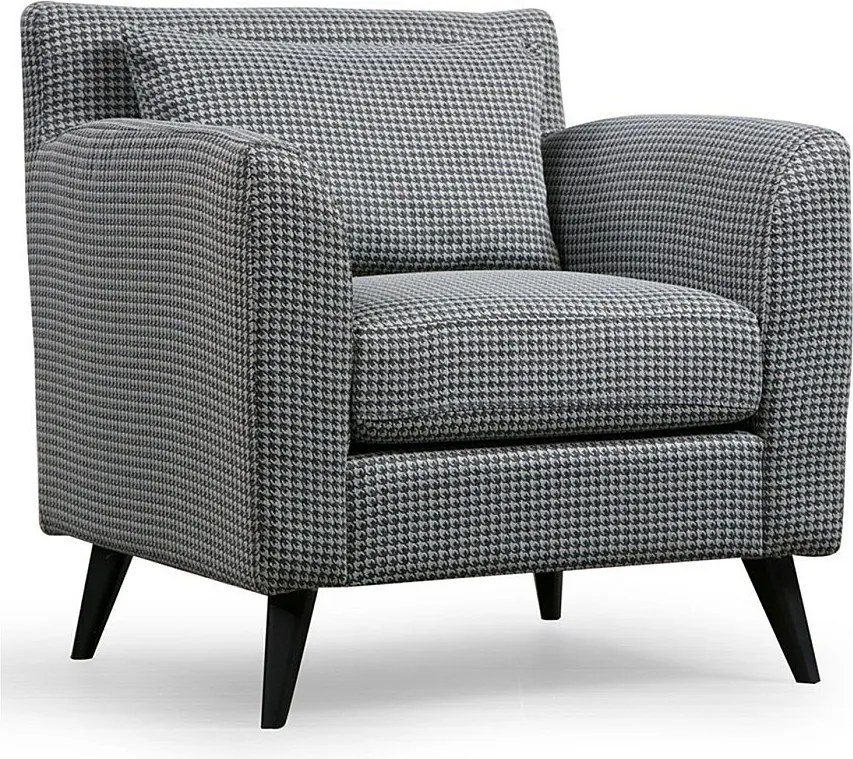 Elegancki fotel uszak, czarno-biały, 82 x 75 x 83 cm | Rama z drewna bukowego i płyty wiórowej, 100% poliester, przenośne poduszki | Idealny do