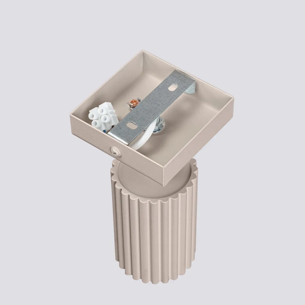 Kinkiet KARBON taupe ryflowany z regulowanym kloszem SOLLUX  LIGHTING