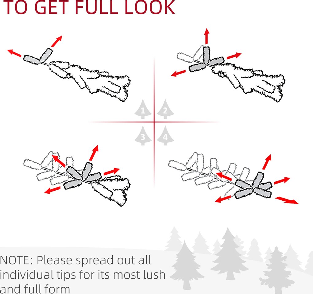 HOMCOM Girlanda świąteczna 1,8 m, dekoracja z 160 końcówkami, Zielona | Aosom PL