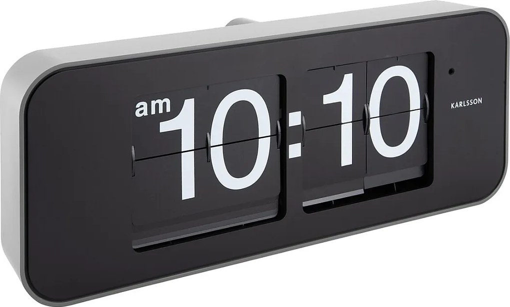 Zegar ścienny szeroki Flip - srebrny