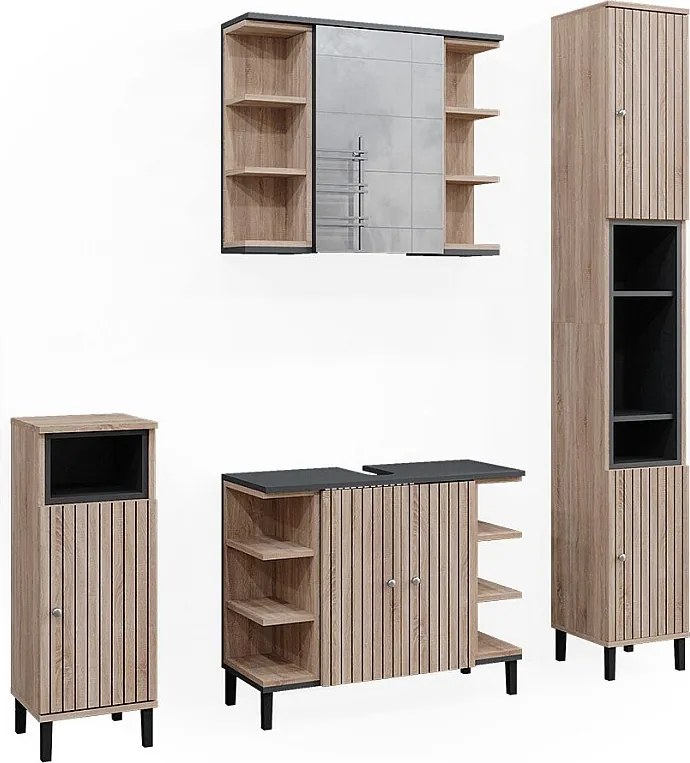 Zestaw mebli łazienkowych sonoma 79.6x32x64 aquis