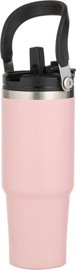 Jasnoróżowa podróżna butelka ze stali nierdzewnej 1 l Eco – Ladelle